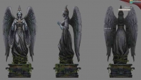 《命运三女神》石头雕塑3D模型三个