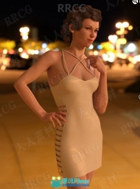 夏季夜晚女性时尚派对礼服3D模型合集