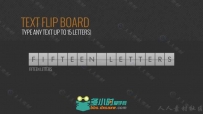 字母阵列下翻特效动画AE模板 Videohive Text Flip Board 7877354