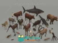 26组动态动物3D模型Unity游戏素材资源