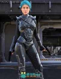 帅气完整的女性紧身铠甲3D模型合辑