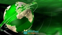 绿色地球旋转的新闻信息节目视频素材