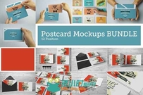 邮政卡片信封PSD模板合辑Postcard BUNDLE Mock-Ups
