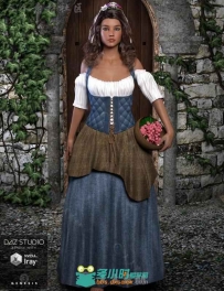 美丽的女性农妇的裙子服装3D模型合辑