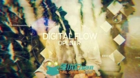 创意优雅照片展示抽象几何符号视差幻灯片相册动画AE模板Videohive Digital Flow ..