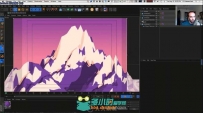 低多边形卡通高山C4D教程 How to Create Cartoon Mountains in Cinema 4D