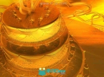 金色婚礼蛋糕旋转LED背景视频素材