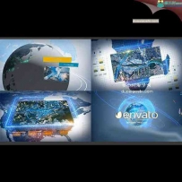 高科技数字地球动画展示动画AE模板