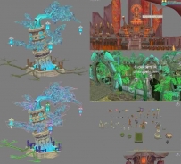 【麻辣江湖】游戏3D场景模型全套资源