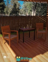 完整的后院荫凉休息区和道具场景环境3D模型合辑