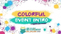 时尚彩色油漆滴落动感照片展示幻灯片相册动画AE模板Videohive Colorful Event Int...