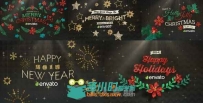 圣诞悬挂元素祝福动画AE模板 Videohive Hanging Holiday Greetings Pack 9575423