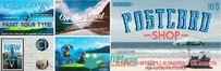 邮政贺卡展示PSD模板Postcard Shop for Adobe Photoshop