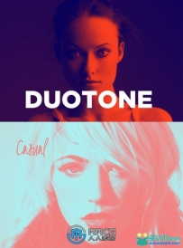 Duotone双色调调色艺术特效PS动作