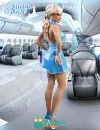 空中飞行员护士或警察性感职业服装3D模型合辑
