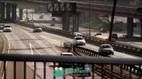 国外车辆快速通过立交桥视频素材