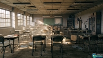 老旧教室环境场景Unreal Engine游戏素材资源