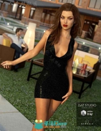 女性性感的黑色包臀小礼服3D模型合辑