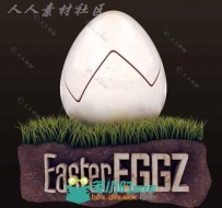 西方复活节彩蛋C4D模型预设 Easter Eggz v.1.0