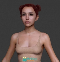 Zbrush超精细女孩角色雕刻3D模型 GUMROAD ZBRUSH REDHAIR GIRL BODY BASEMESH
