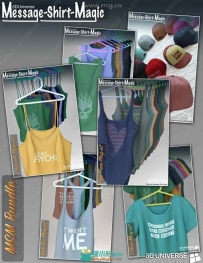Message Shirt Magic衣帽服装组件3D模型合集