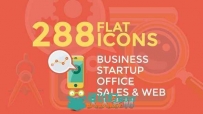 288款现代企业简约的平面图标动画展示AE模板Videohive Business & Startup Flat I...