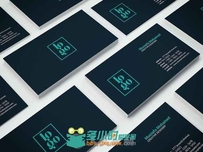 深蓝风格商务名片PSD模板CM - Business Card Template 637515