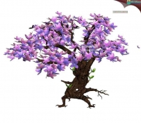 粉色花Q版古树3D模型下载