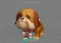 可爱的沙皮小狗3D模型
