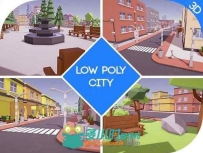 清新优美多组楼房植物街道城市环境3D模型Unity游戏素材资源