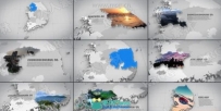 立体韩国地图运动图形动画展示动画AE模板