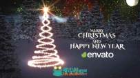美丽的圣诞粒子灯光展现圣诞标志幻灯片AE模板 Videohive Christmas 19152321