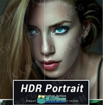 HDR高清色彩对比强烈人像艺术图像处理特效PS动作