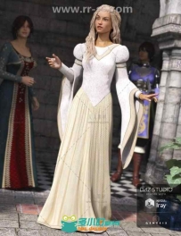 华丽优雅的中世纪公主连衣裙3D模型合辑