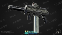 精致游戏SMG全自动冲锋枪3D模型与贴图