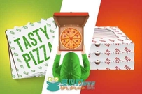 美味披萨包装盒展示PSD模板pizza box mockup