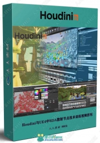 Houdini与UE4中HDA散射节点技术训练视频教程