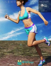 女性简单美丽活力四射跑步服装3D模型合辑