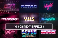 80年代复古风文字展示PSD模板80 s Retro Text Effect Mockup