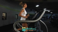 运动房健身跑步视频素材