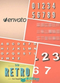 复古三维字体展示动画AE模板 Videohive 3D Retro Kinetic Typography 9596311