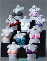 女性基础款简易文胸内衣服饰3D模型合集