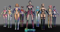 （韩国LivePlex网游Queen's Blade/女王之刃）3D模型合集 带绑定
