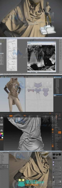 Zbrush与Maya游戏服饰服装设计训练视频教程 ZbrushWorkshop Clothing Design For G...