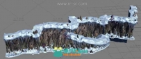 雪地断崖场景3D模型