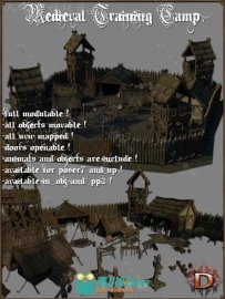 完美的中世纪小村落场景环境3D模型合辑