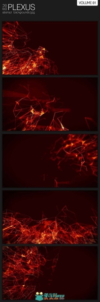 20款红色神经丛林背景高清图片20 Red Abstract Plexus Backgrounds 682318