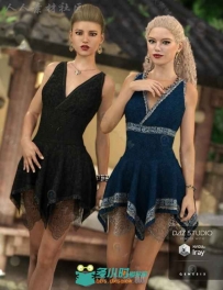 女性美丽优雅的夏季蕾丝裙子3D模型合辑