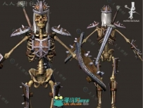 骨骼英雄士兵幻想人形生物角色3D模型Unity素材资源
