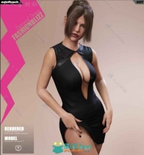 女性豪华性感时尚的钻石礼服3D模型合辑